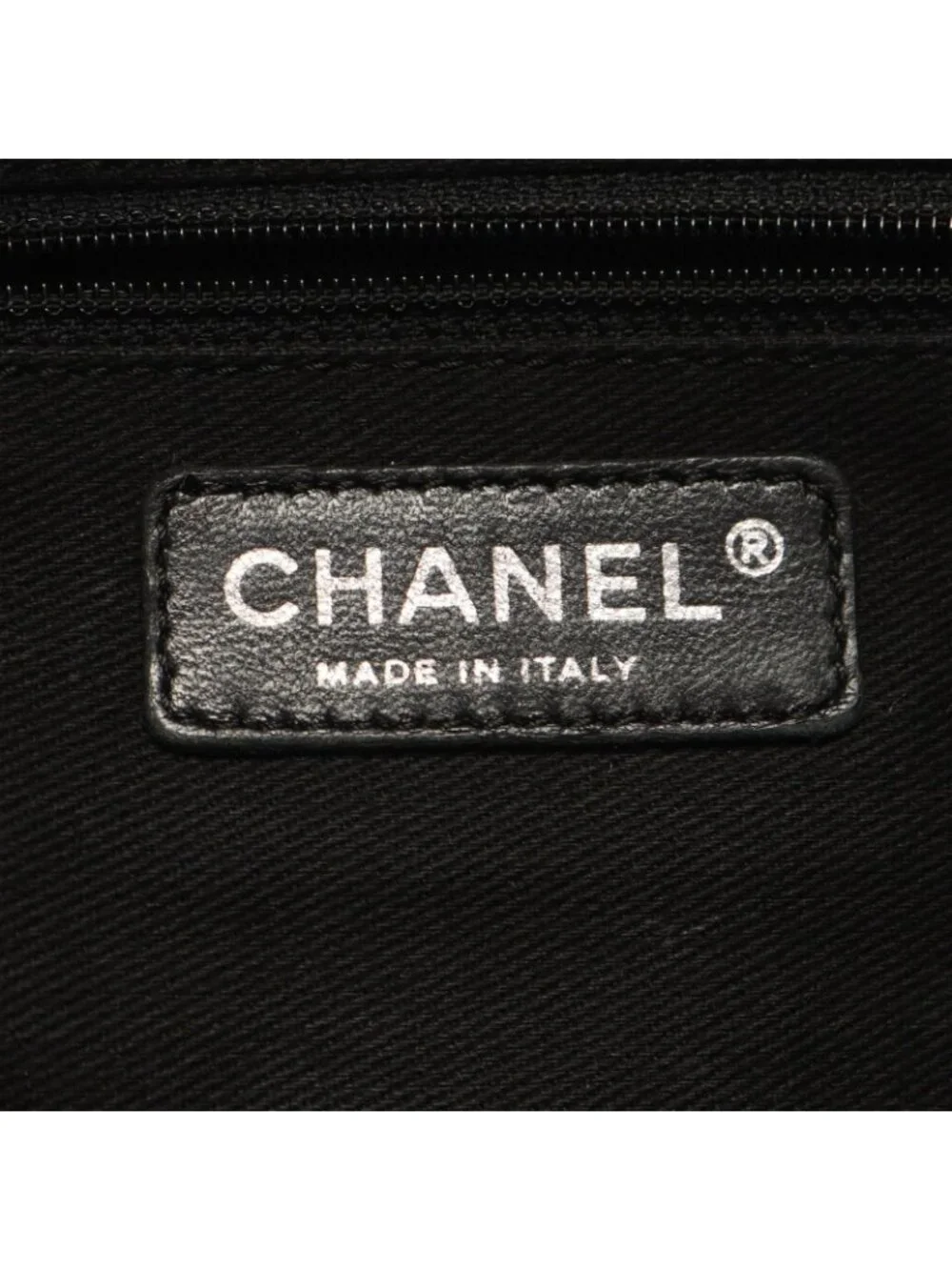 Chanel Tote Paris New York Line Black Nylon Leather New